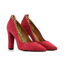Load image into Gallery viewer, SCARLETT CHAIN PUMPS | Red Suede