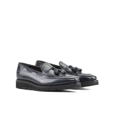 Load image into Gallery viewer, Beaumont Bespoke Men's Shoes Gray Patina Leather Tassels Loafers