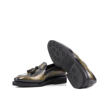 Load image into Gallery viewer, Radcliffe Bespoke Men's Shoes Green Patina Leather Tassels Loafers (AMB2526)