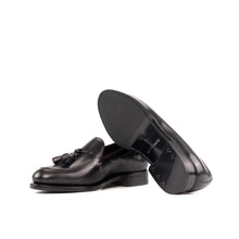 Load image into Gallery viewer, Montgomery Bespoke Men's Shoes Black Calf-Skin Leather Tassels Loafers