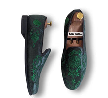 Load image into Gallery viewer, Esho Full Embroidered Velvet Loafers