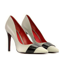 Load image into Gallery viewer, IVANNA CAP-TOE PUMPS | Cream &amp; Black
