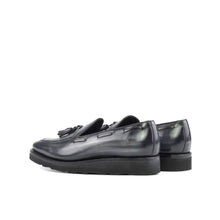 Load image into Gallery viewer, Beaumont Bespoke Men's Shoes Gray Patina Leather Tassels Loafers
