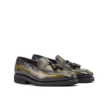 Load image into Gallery viewer, Radcliffe Bespoke Men's Shoes Green Patina Leather Tassels Loafers
