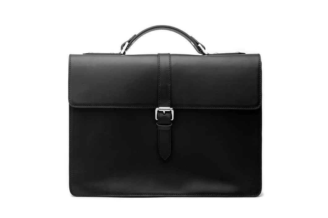 HANDBAG IN PURE GRAIN LEATHER | BLACK