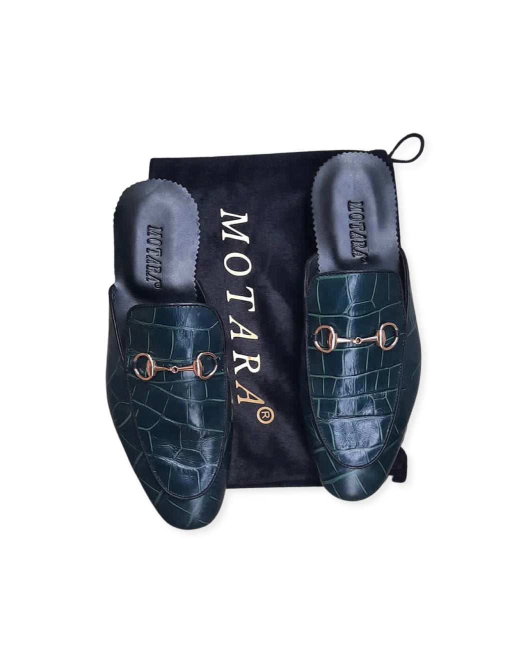 SNAKE SKIN MULES - GREEN